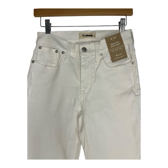 NWT Madewell Mid Rise Kick Out Jean Womens Size W 25 White Bootcut [FLAW] - Picture 9 of 12